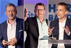 Die drei Kandidaten auf den Präsidenten des BFV: v.l.: Robert Schraudner, Christian Bernkopf und Dr. Christoph Kern 